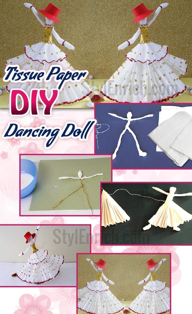 Easy Recycled Crafts For Kids How To Make Tissue Paper Dancing Doll! CraftEnrich