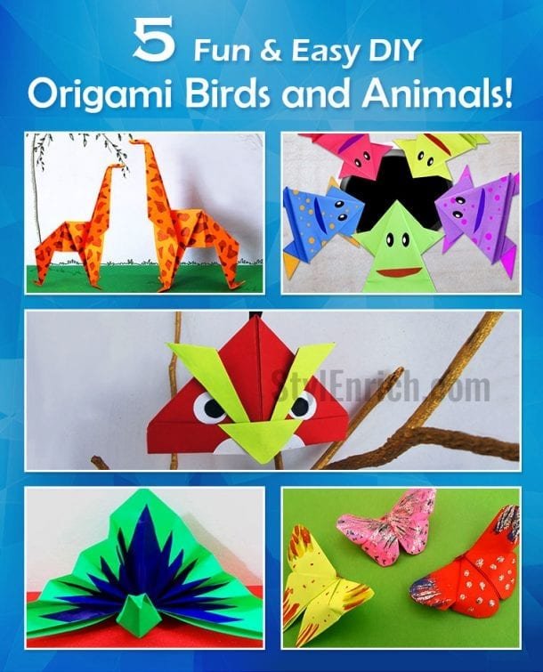 3D Origami Kid’s Project : 5 Fun & Easy DIY Origami Birds and Animals ...